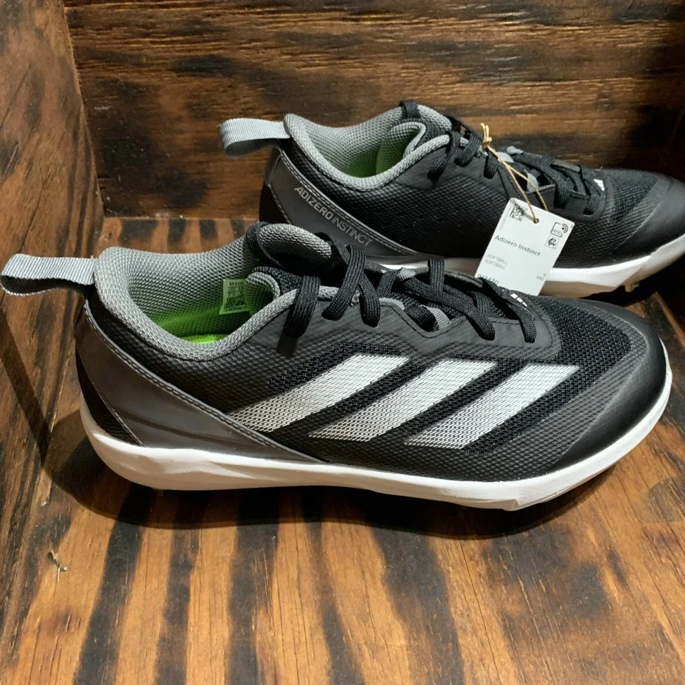 Adidas Adizero Instinct Softball Cleats Womens Sz 9.5 Black White Shoes IH3470‎